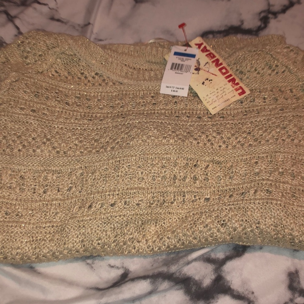 sparkly tanish/gold sweater